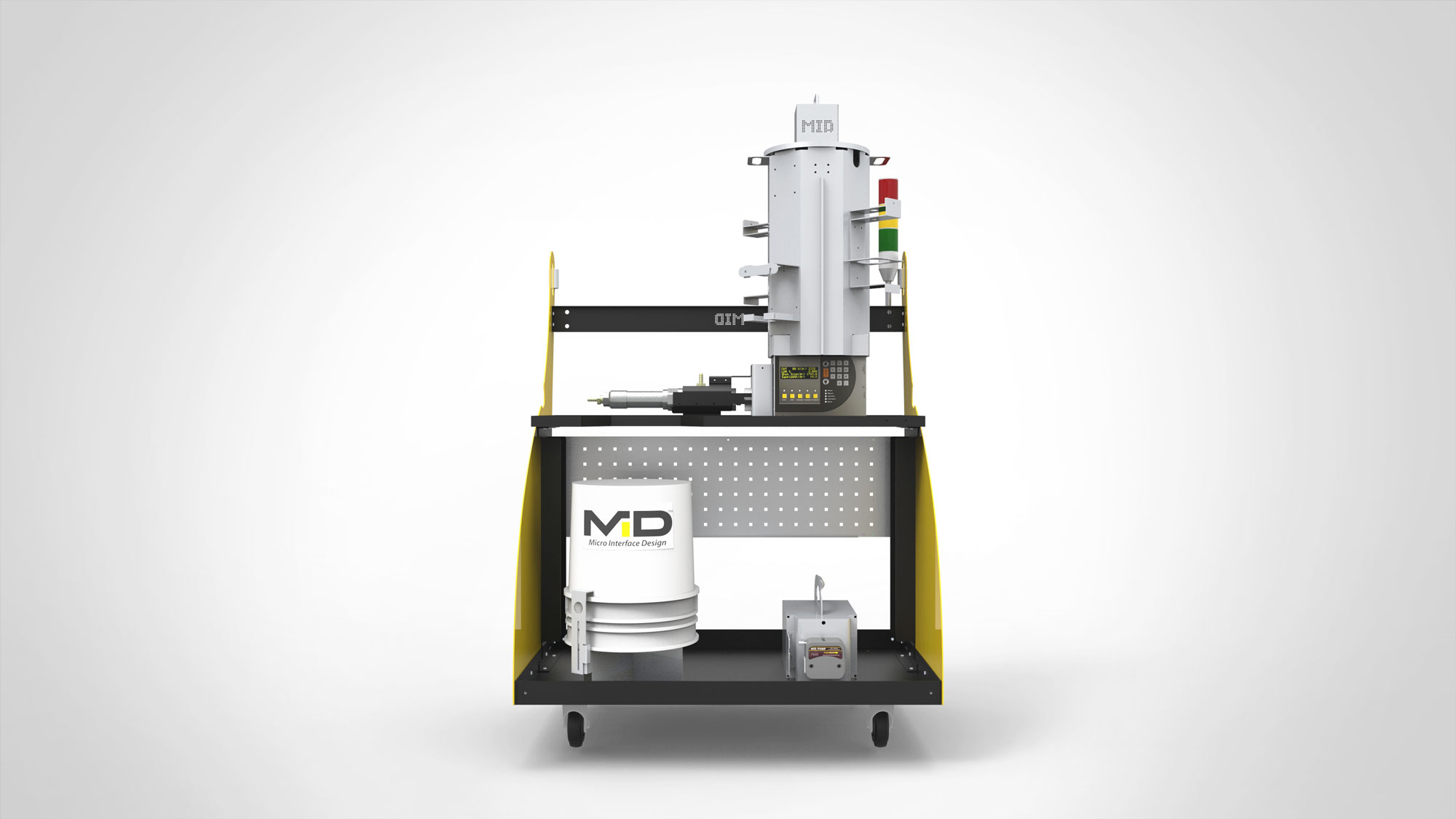 Midexx mobile color cart for continuous gravimetric dispensing of liquid color
